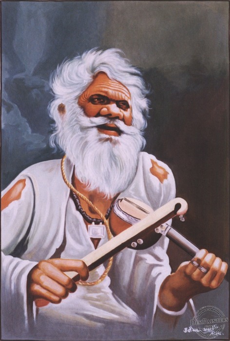 Poster Color Drawing of Poor Man - DesiPainters.com
