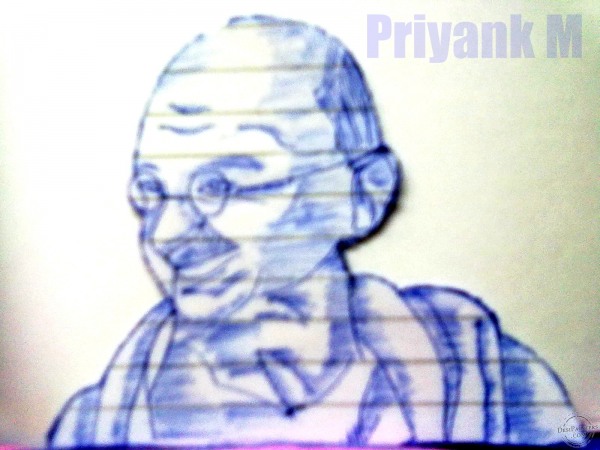 Mahatma Gandhi Ink Painting - DesiPainters.com