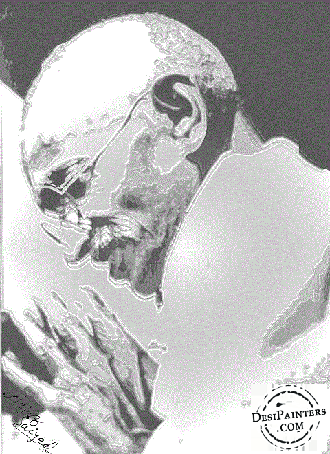 Digital Painting of Mahatma Gandhi - DesiPainters.com