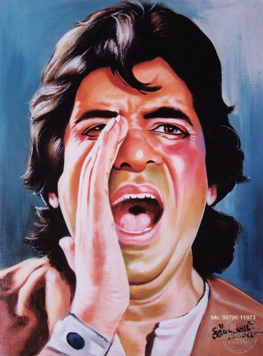 oil paint of amitabh Bachchan (ajuba)