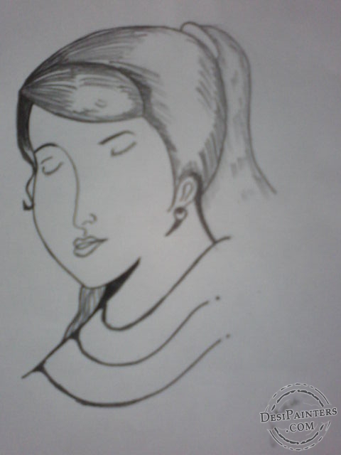 A Girl – Pencil Sketch by Janu - DesiPainters.com