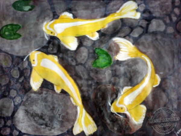Acryl Painting of Fish - DesiPainters.com