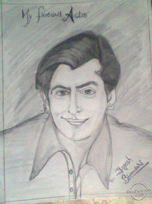 Salman Khan Pencil Sketch - DesiPainters.com
