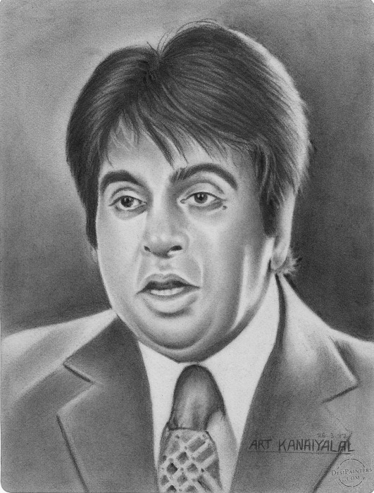 Charcoal sketch of Dilip Kumar - DesiPainters.com