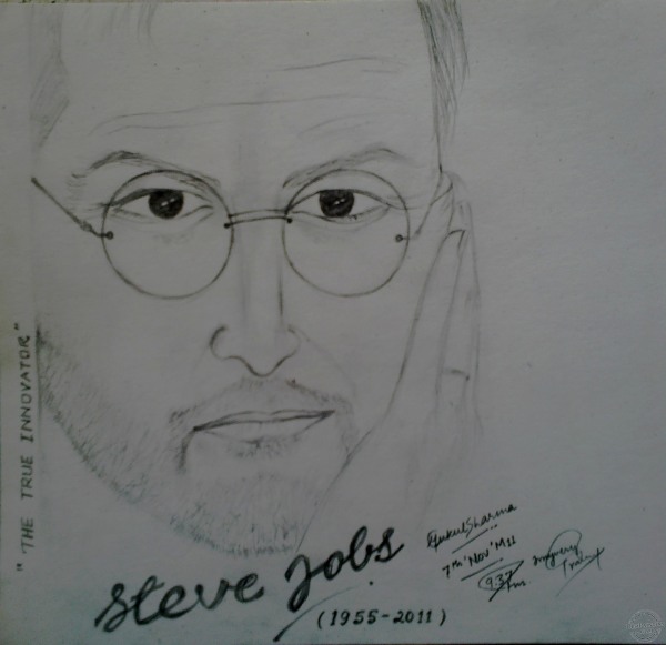 Pencil Sketch of Steve Jobs - DesiPainters.com