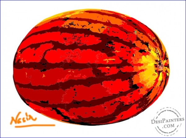 Digital Painting of Watermelon - DesiPainters.com