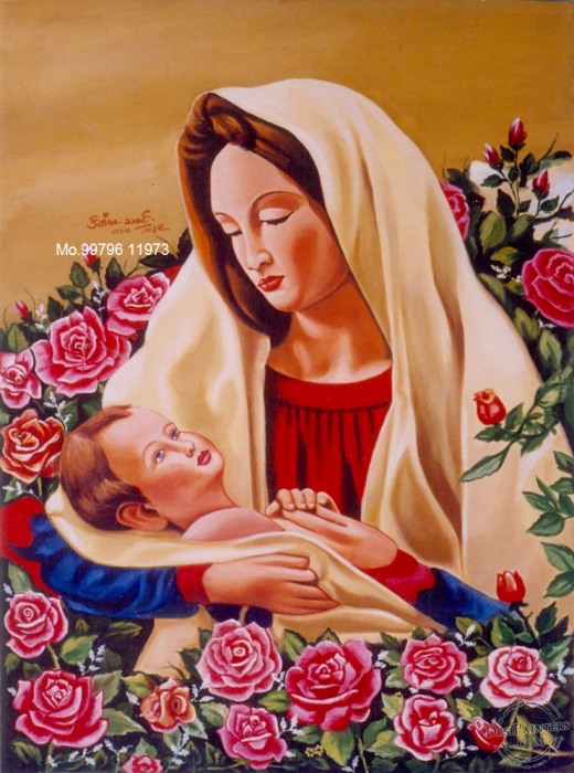 Painting  of a mother mary