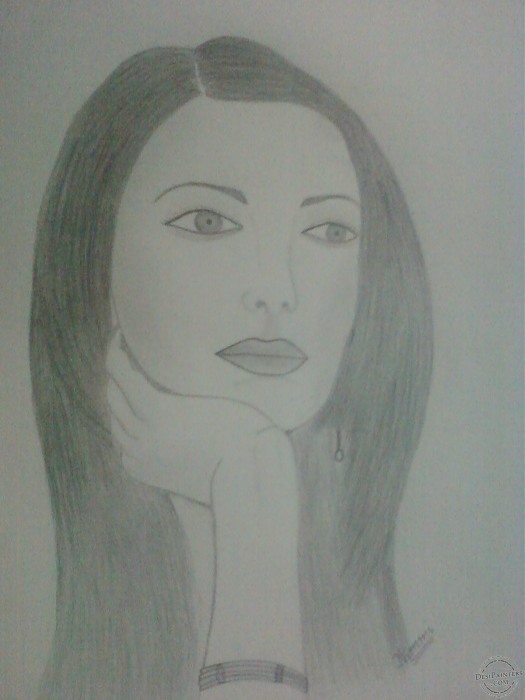 Pencil Sketch of Aishwarya Rai - DesiPainters.com