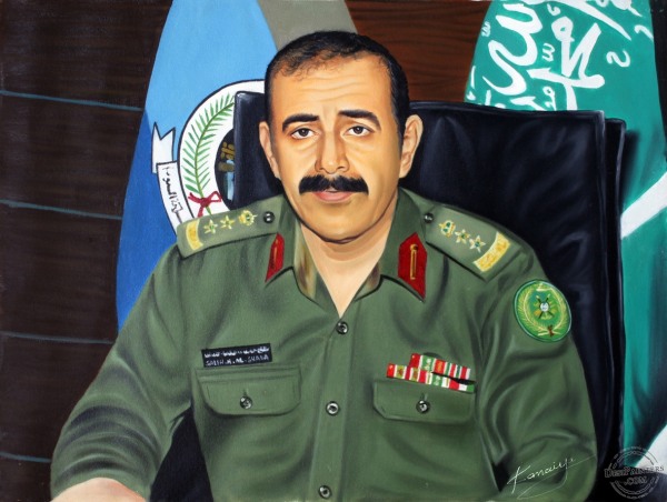 Oil painting of Saddam Hussein