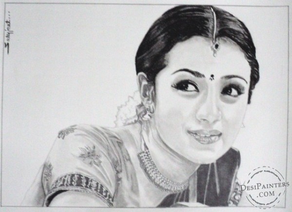 Pencil Sketch of Trisha