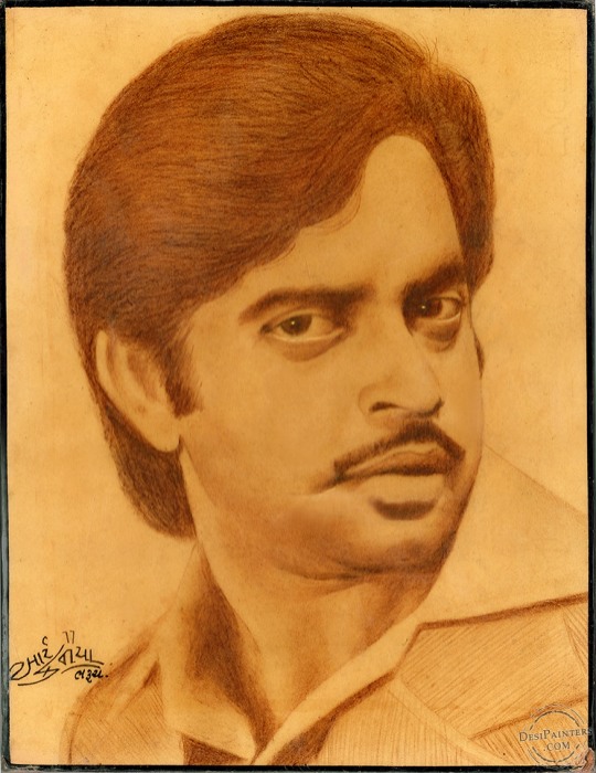 Pencil sketch of Shatrughan Sinha