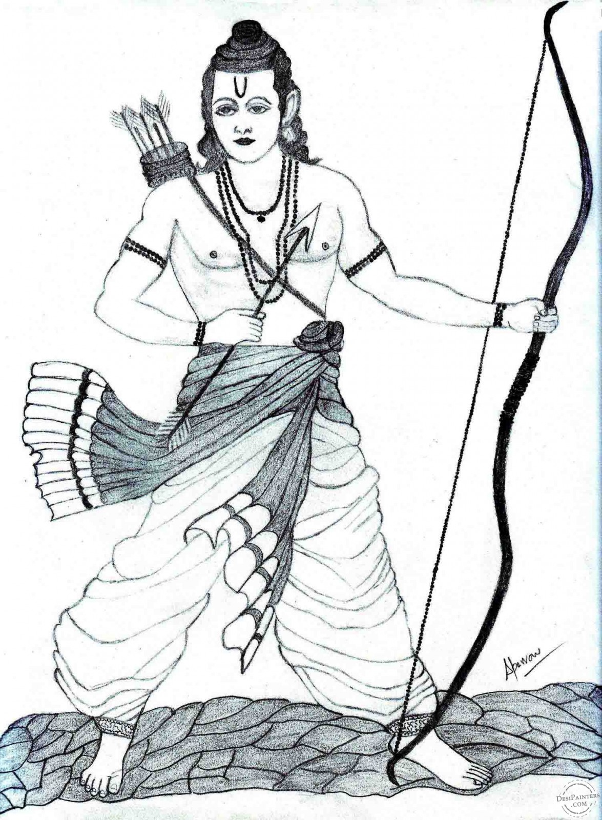 Lord Rama Pencil Sketch