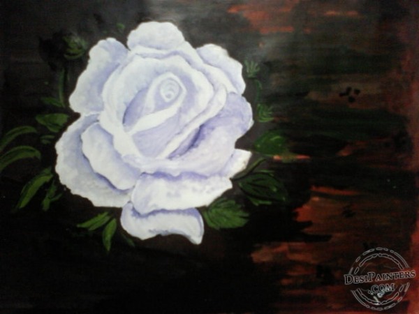 Acryl Painting of Rose - DesiPainters.com