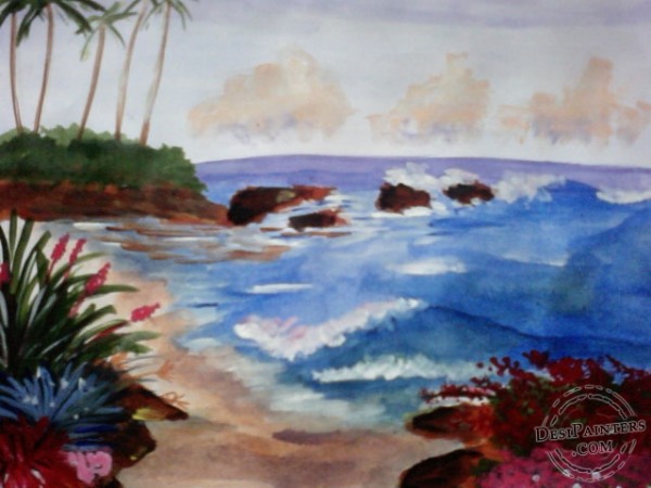 Acryl Painting of Sea - DesiPainters.com