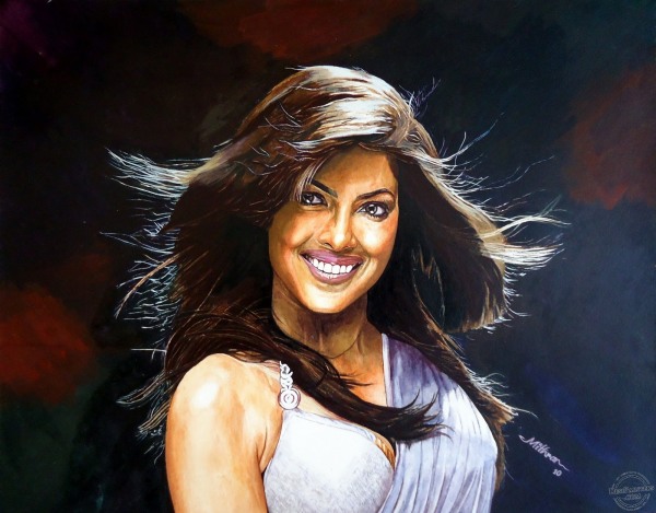 Watercolor Painting of Desi Girl