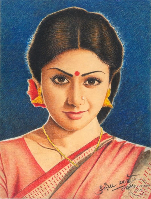 Glass Marking Color Pencil Of Sridevi - DesiPainters.com