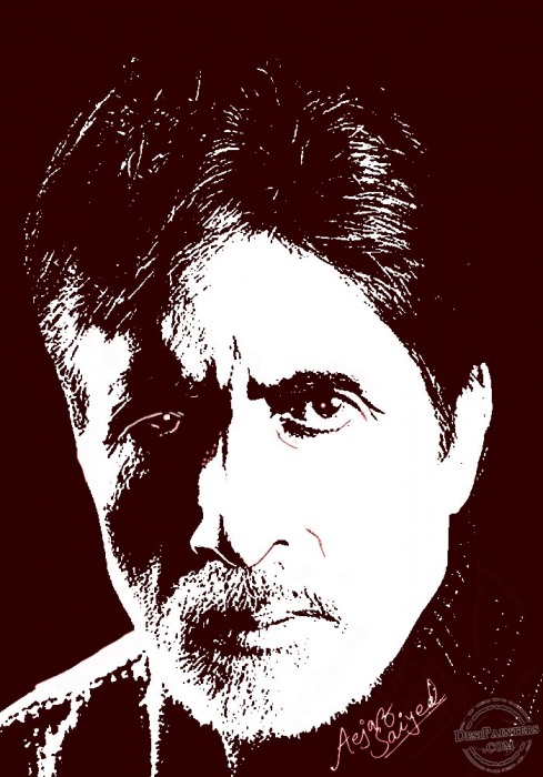 Digital Painting of Amitabh bachchan