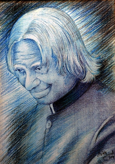 Pencil Colors Painting of Dr. A.P.J. Kalam - DesiPainters.com