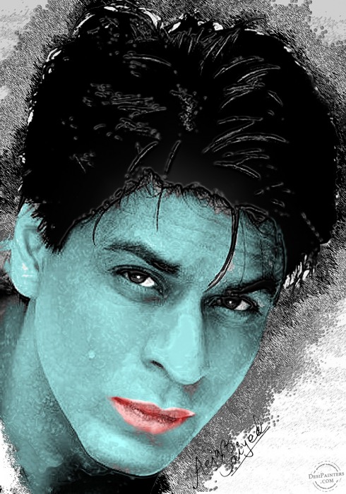 Digital Painting of Shahrukh khan - DesiPainters.com
