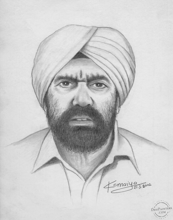 Pencil Sketch 2b of Rajinder Singh Ji - DesiPainters.com
