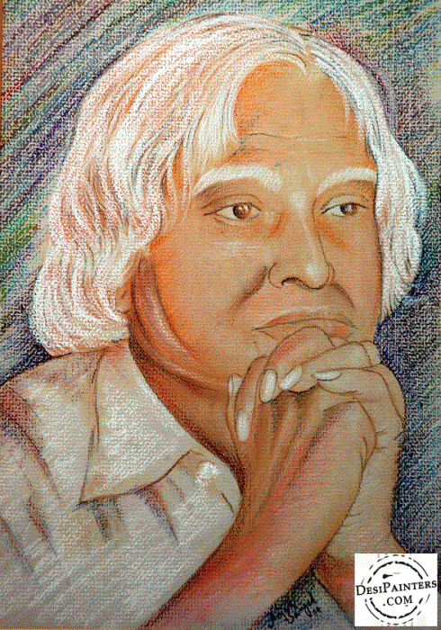 Pencil Color Painting of Dr. A.P.J. Kalam - DesiPainters.com