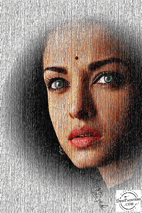 Digital Painting – Aishwarya Rai Bachchan - DesiPainters.com