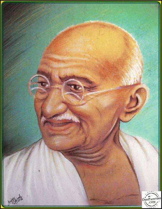 Pastel Painting of Mahatma Gandhi