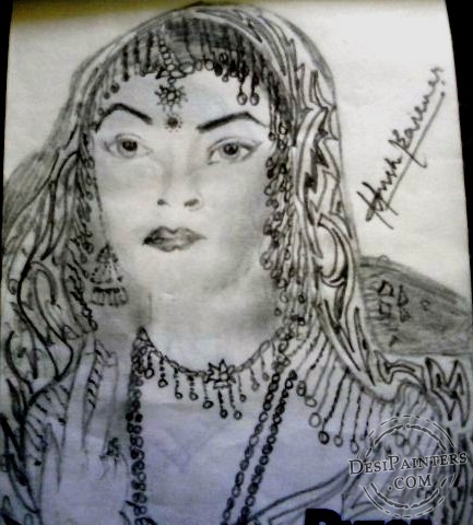 Pencil sketch of Sushmita Sen - DesiPainters.com