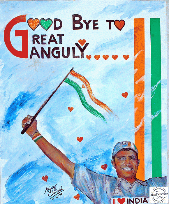 Saurav Ganguly Painting - DesiPainters.com