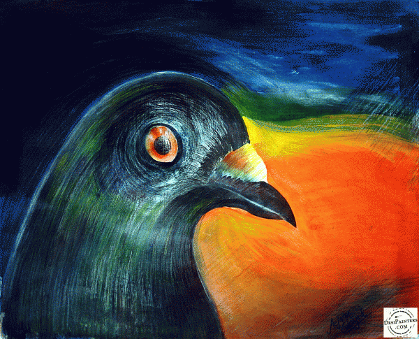 Watercolor Painting of Crow