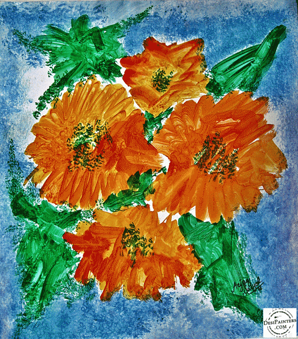 Watercolor Painting of Flower