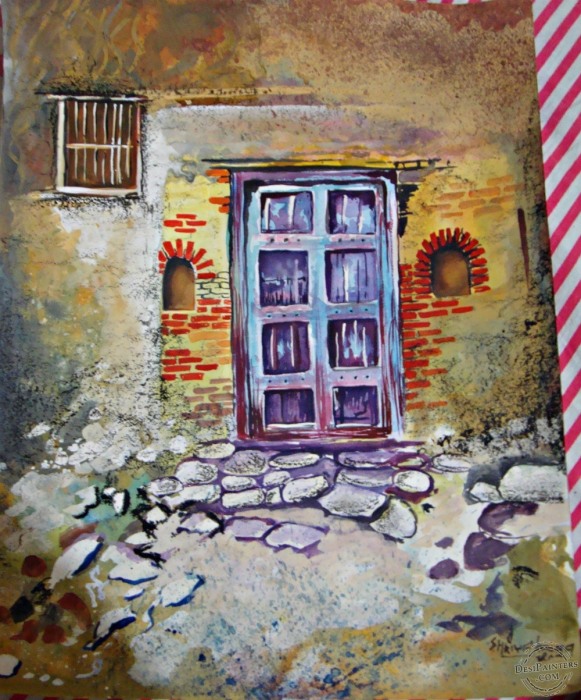 Village House – Watercolor Painting - DesiPainters.com