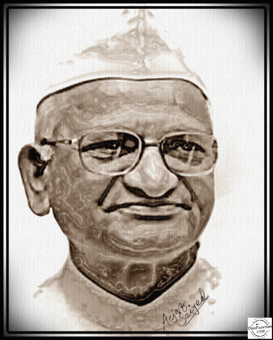 Digital Painting - Anna hazare