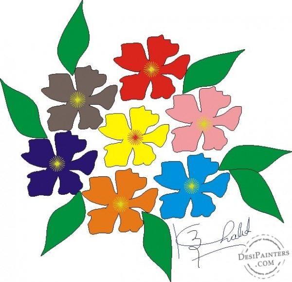 Flower Design by Khalid F Balluwala - DesiPainters.com