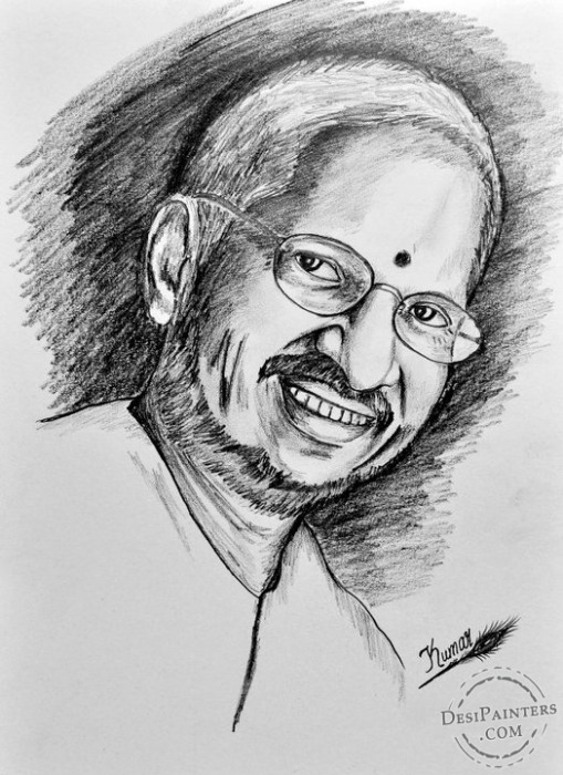 Pencil Sketch of Ilaiyaraja - DesiPainters.com