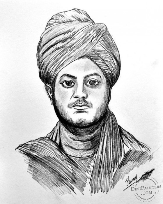 Pencil Sketch of Vivekananda