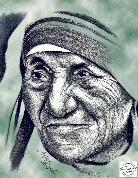 Mother Teressa - Mixed Painting