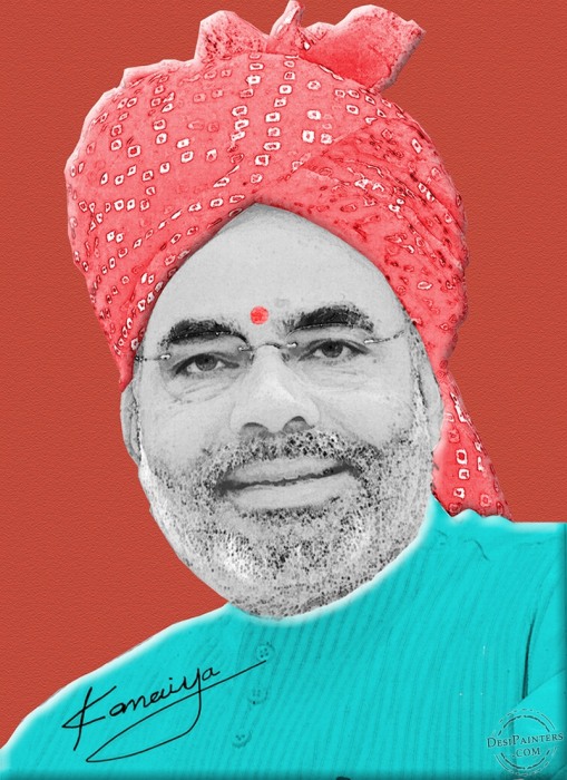 Digital painting narendra modi