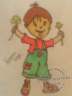 A Cute Boy - DesiPainters.com