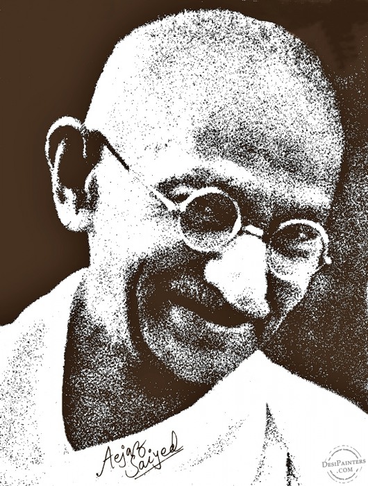 Mahatma Gandhi Digital Painting - DesiPainters.com