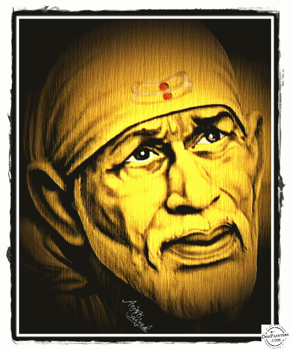 Sai Baba Digital Painting - DesiPainters.com