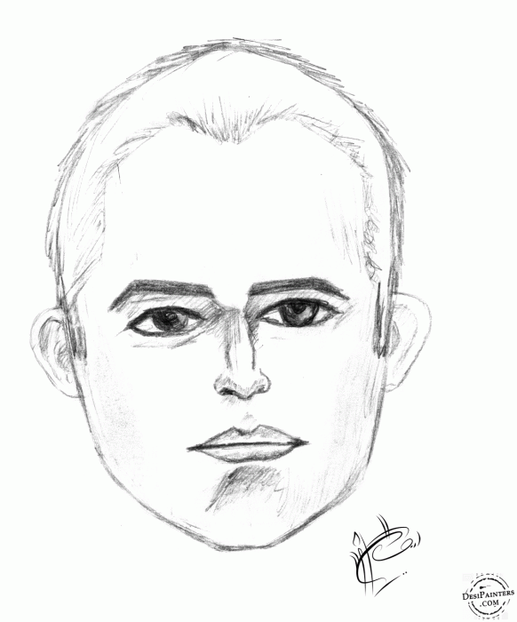 Pencil Sketch of Male Face - DesiPainters.com