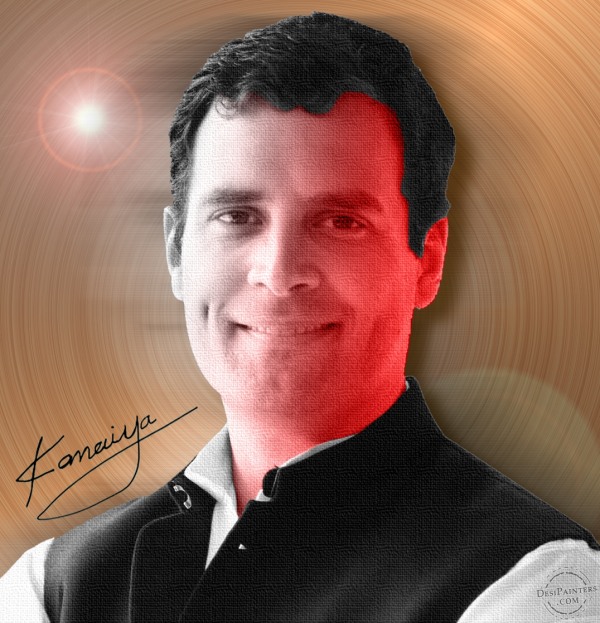 Digital painting of Rahul Gandhi