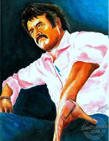 Acryl Painting of Superstar Rajinikanth - DesiPainters.com