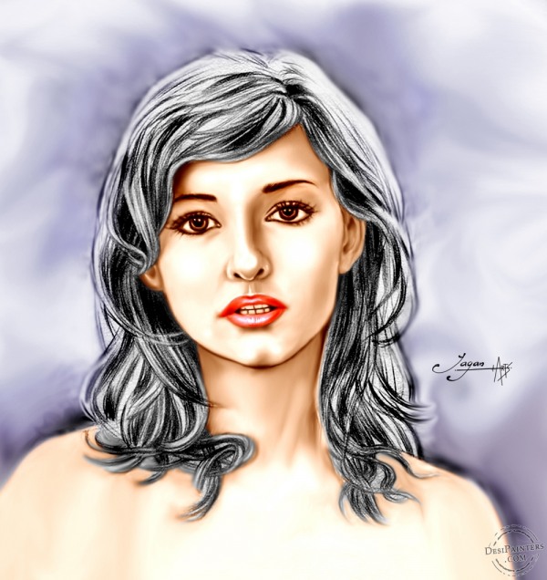 Girl Sketch Photoshop Painting