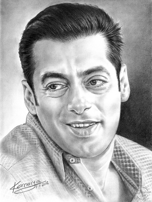 Charcoal Sketch of Salman Khan - DesiPainters.com