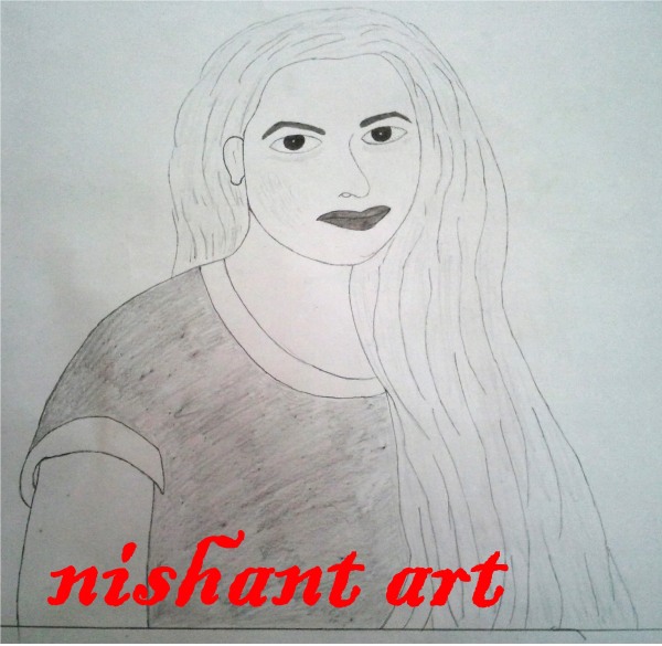 Pencil Sketch of Girl by Nishant Kumar