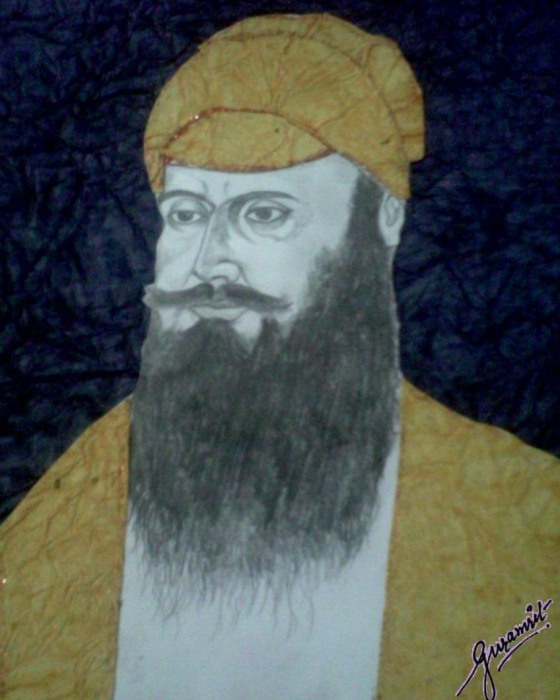 Pencil Sketch of Guru Teg Bahadhar Ji