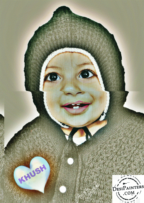 Lovely Child – Khush - DesiPainters.com