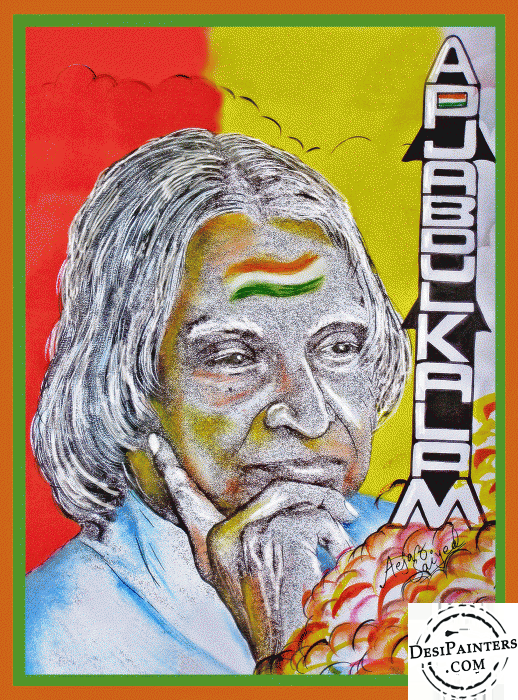 Dr.A.P.J.Kalam Painting by Aejaz Saiyed